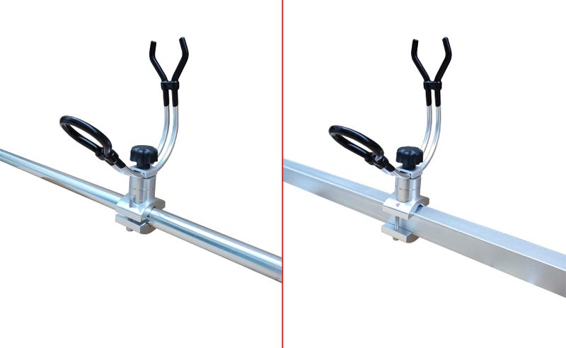 BroCraft Aluminum Rail Mount Clamp on Rod Holder / Pontoon Boat Square Mount Rod Holder - Image 1